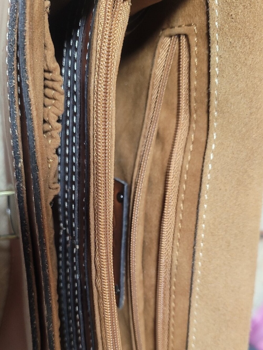 Patricia Nash Cognac Leather Crossbody Satchel - Picture 5 of 9